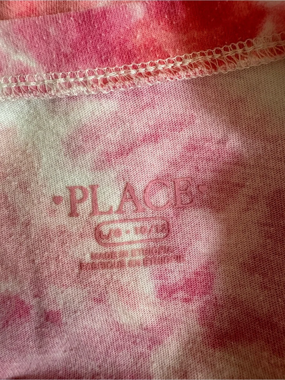 Place Pink and White Tie-Dye Short Sleeve Tee